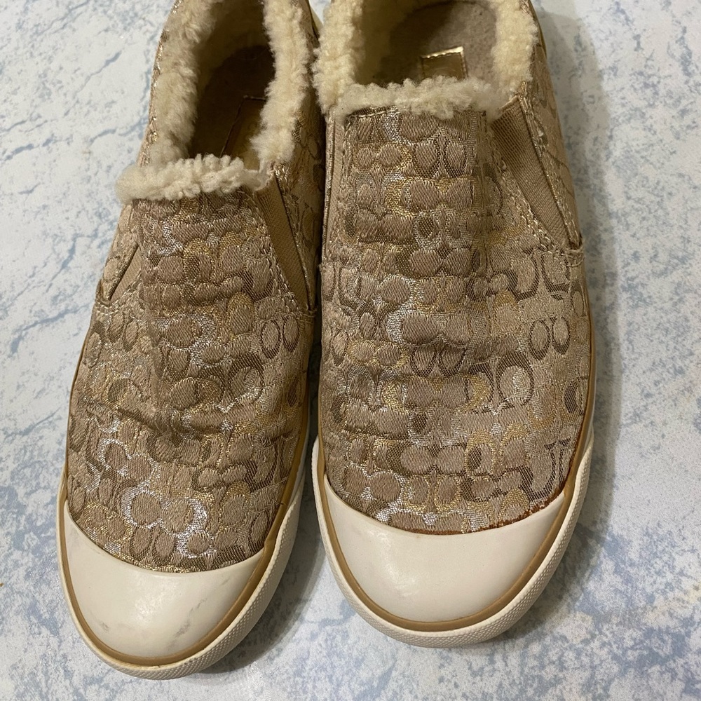 Coach Bearle Sherling A1318 Gold/Silver Metallic, Gently Used, No Box, Size 7.5B